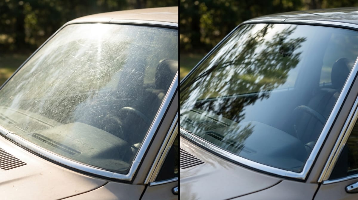 After — Windshield — Deep Scratch Sanding