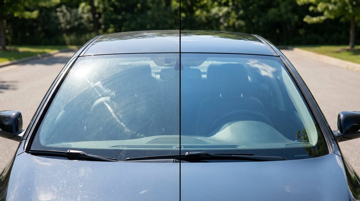 Before / After — Glass Polishing & Scratch Removal