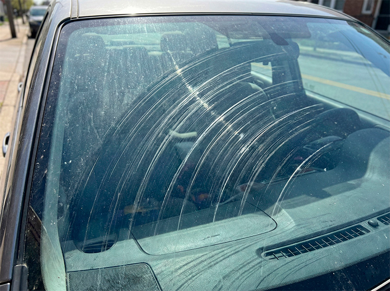 Before — Windshield — Wiper Scratches