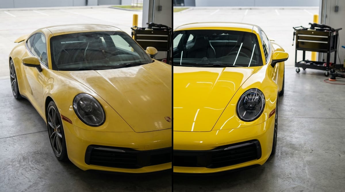 After — Yellow Coupé — Paint Correction