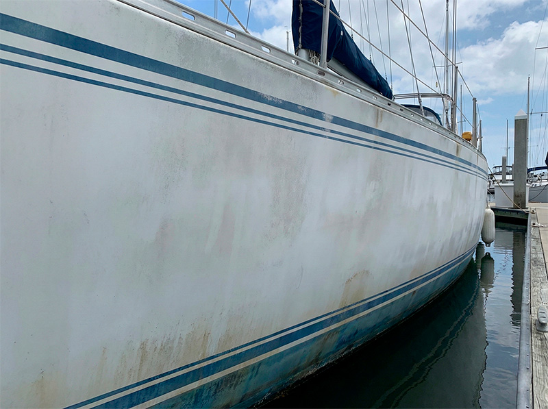 Before — 45ft Sailboat — Gelcoat Restore